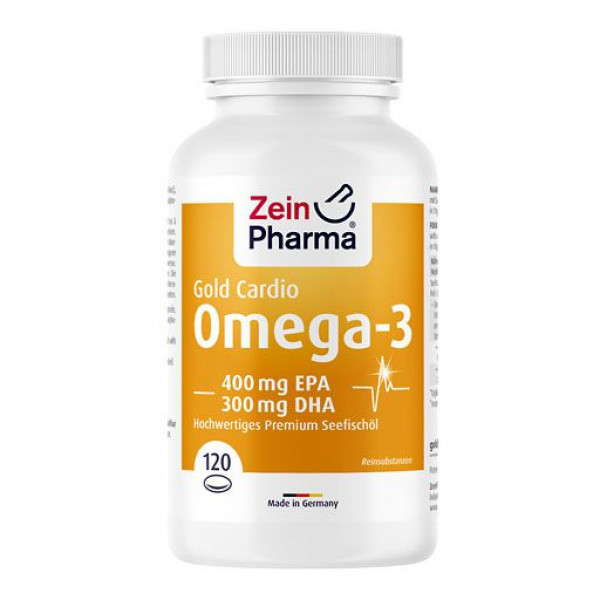 Рыбий жир для сердца OMEGA-3 GOLD Herz DHA 300mg/EPA 400mg Softgel-Kap. 120 шт Zein Pharma Рыбий жир для сердца OMEGA-3 GOLD Herz DHA 300mg/EPA 400mg Softgel-Kap. 120 шт Zein Pharma